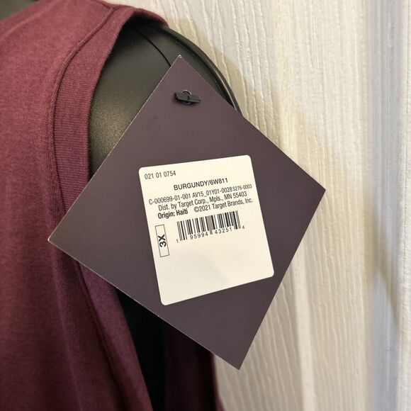 NWT Ava & Viv Women's Plus Size Sleeveless Tank Top Burgundy Red Size 3X - Picture 4 of 15